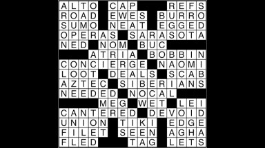 Crossword puzzle answers: December 1, 2017
