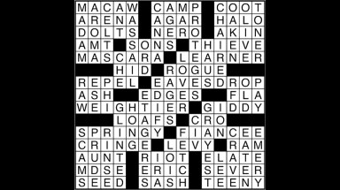Crossword puzzle answers: December 13, 2017