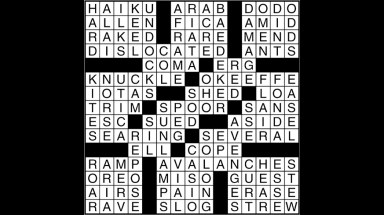 Crossword puzzle answers: December 21, 2017