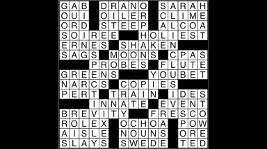 Crossword puzzle answers: December 7, 2017