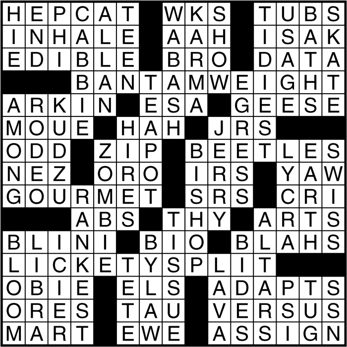 Crossword puzzle answers: February 17, 2017