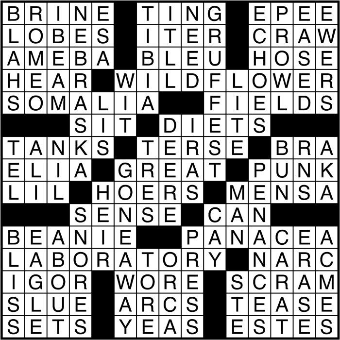 Crossword puzzle answers: February 2, 2017