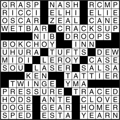 Crossword puzzle answers: February 27, 2017