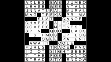 Crossword puzzle answers: February 5, 2018