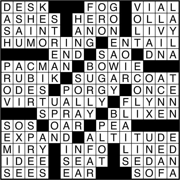 Crossword puzzle answers: February 7, 2017