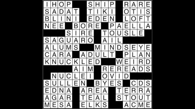 Crossword puzzle answers: February 8, 2018