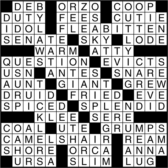 Crossword puzzle answers: January 16, 2017
