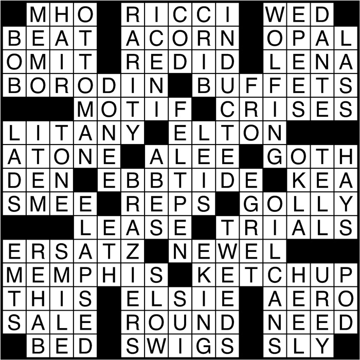 Crossword puzzle answers: January 23, 2017