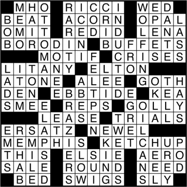 Crossword puzzle answers: January 23, 2017
