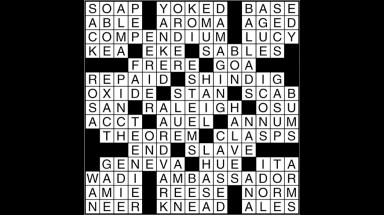 Crossword puzzle answers: January 29, 2018
