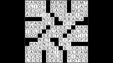 Crossword puzzle answers: January 3, 2018