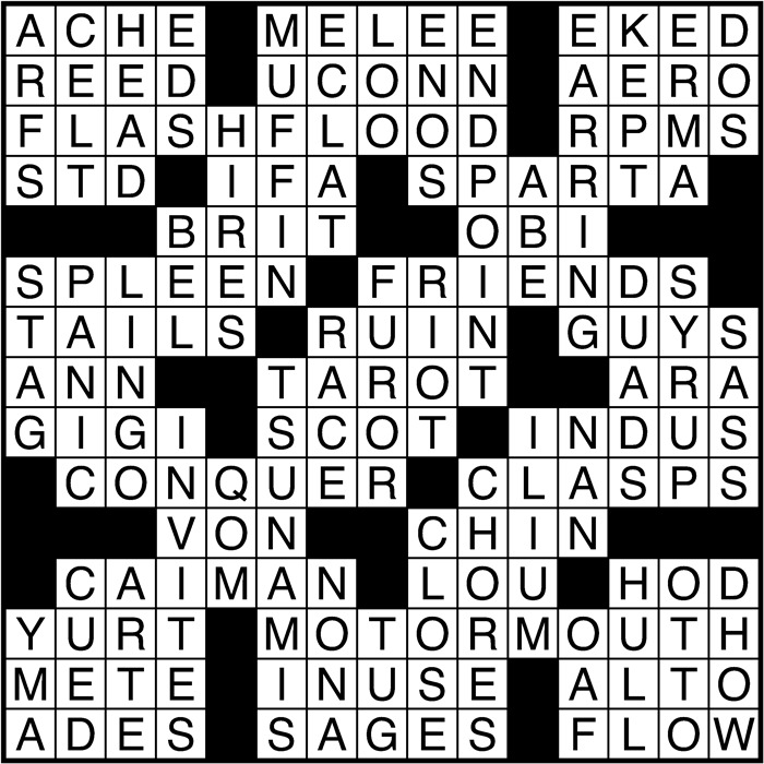 Crossword puzzle answers: January 30, 2017