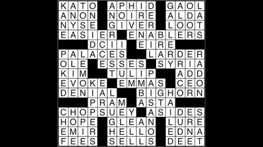 Crossword puzzle answers: January 9, 2018