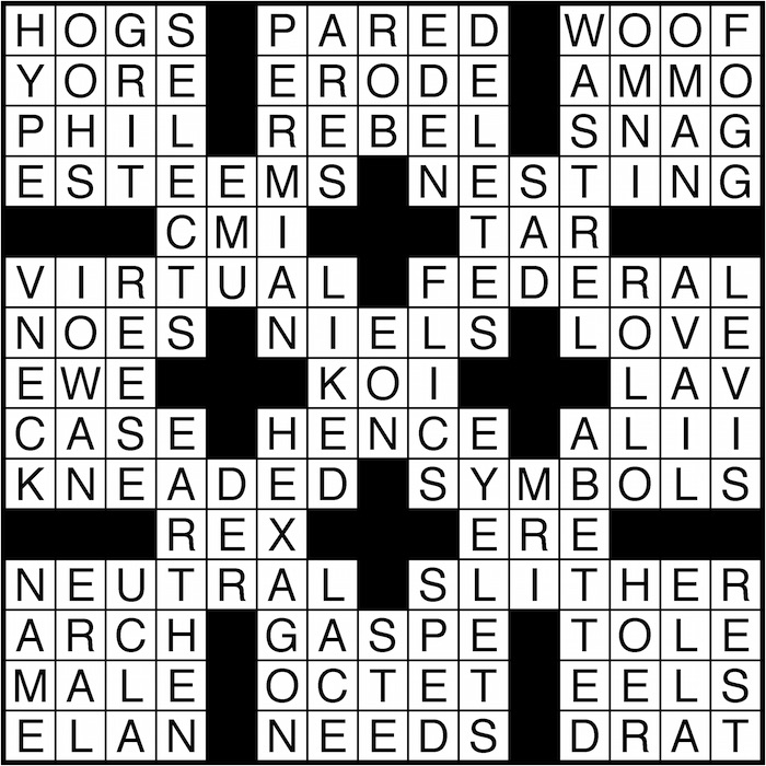 Crossword puzzle answers: July 21, 2016