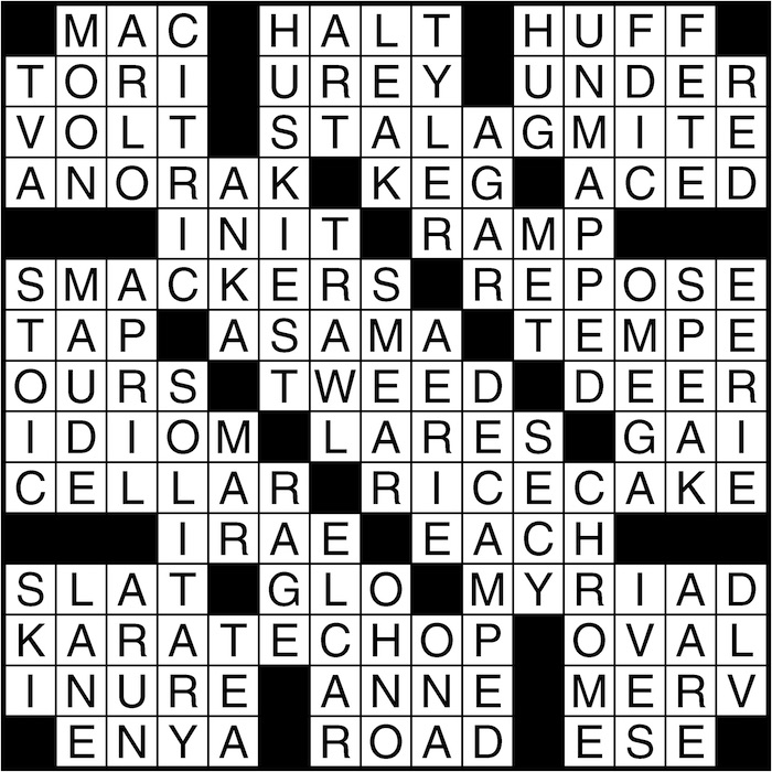 Crossword puzzle answers: July 25, 2016