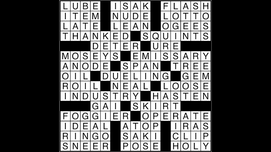 Crossword puzzle answers: July 26, 2017