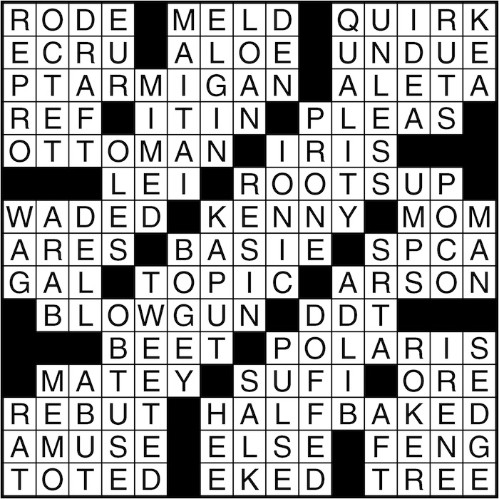 Crossword puzzle answers: July 26, 2016