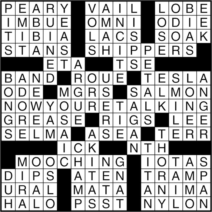 Crossword puzzle answers: July 28, 2016