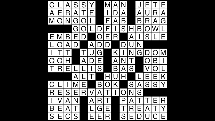 Crossword puzzle answers: June 14, 2017