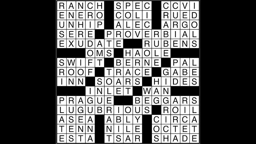 Crossword puzzle answers: June 15, 2017