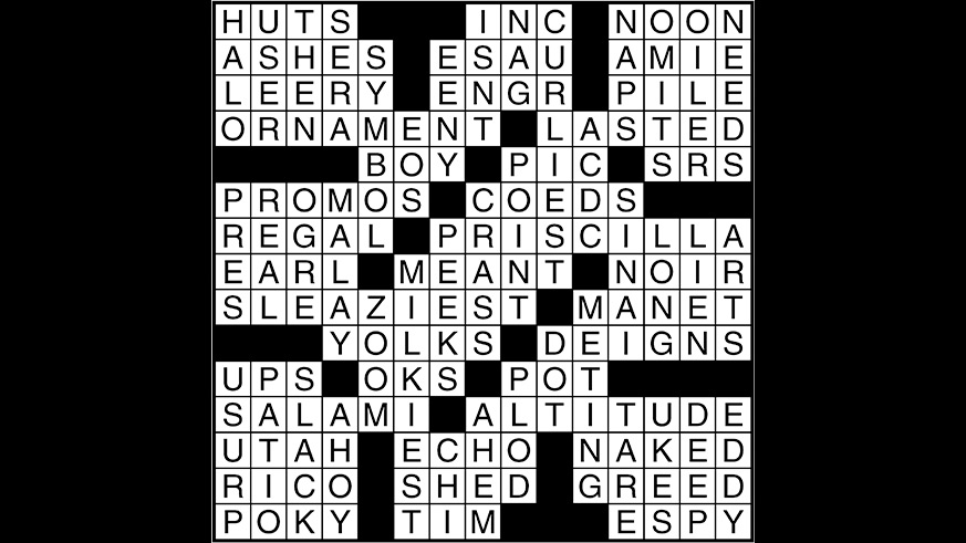 Crossword puzzle answers: June 20, 2017