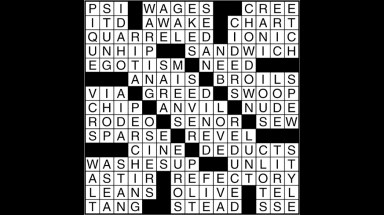 Crossword puzzle answers: June 23, 2017