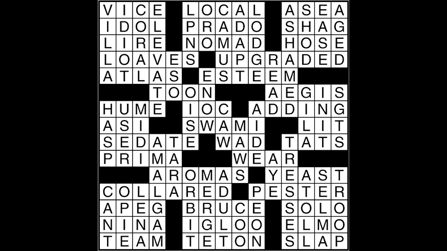Crossword puzzle answers: June 27, 2017