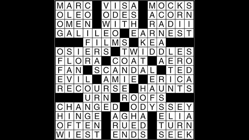 Crossword puzzle answers: June 28, 2017