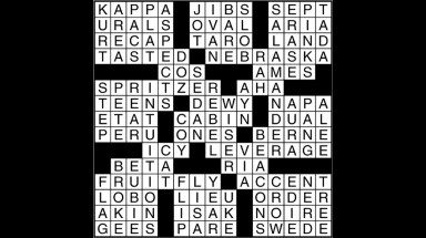Crossword puzzle answers: June 29, 2017
