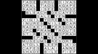 Crossword puzzle answers: March 1, 2018