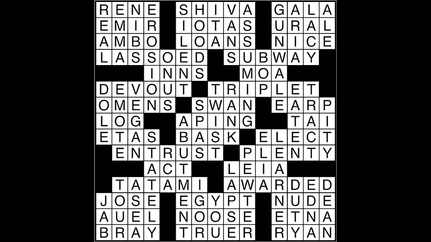 crossword puzzle answers march 12