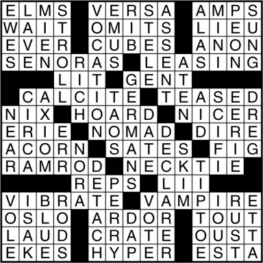 Crossword puzzle answers: March 17, 2017