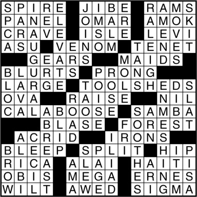 Crossword puzzle answers: March 23, 2017