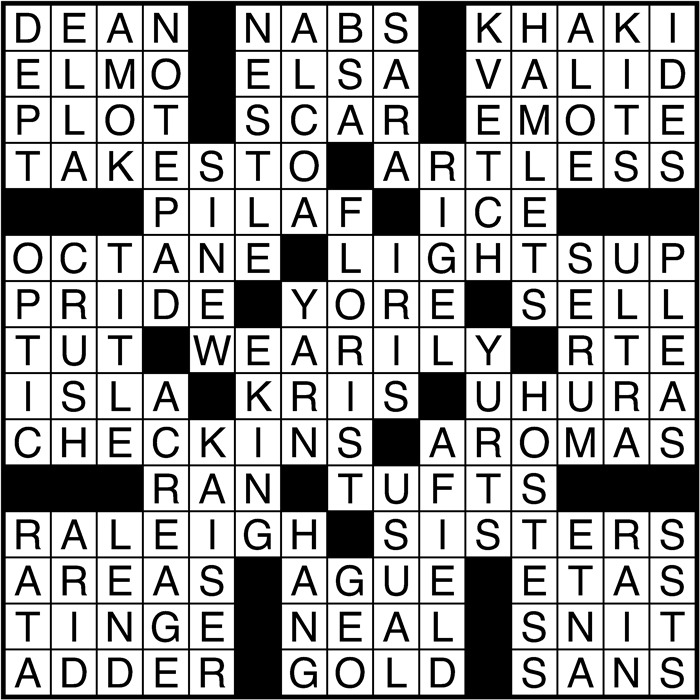 Crossword puzzle answers: March 29, 2017