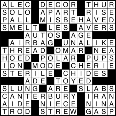 Crossword puzzle answers: March 6, 2017