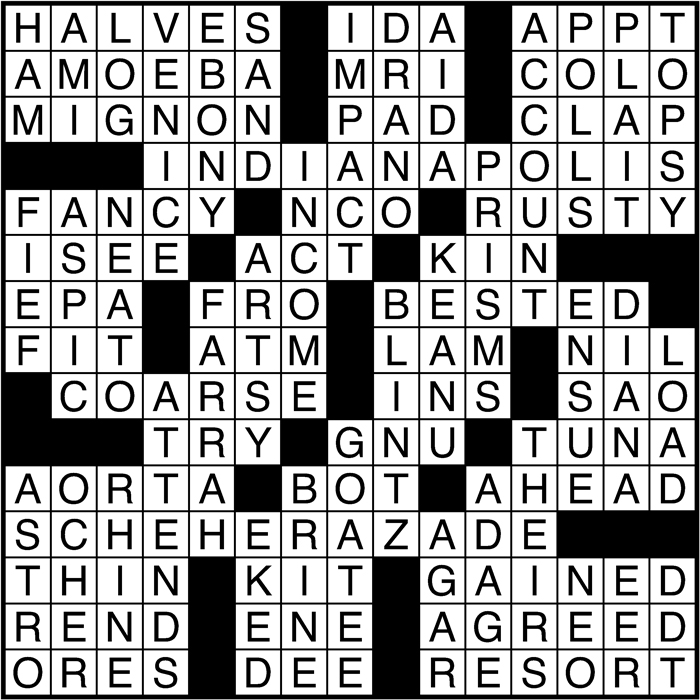 Crossword puzzle answers: March 7, 2017