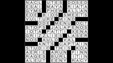Crossword puzzle answers: May 1, 2017