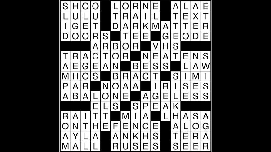 Crossword puzzle answers: May 15, 2017