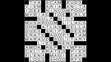 Crossword puzzle answers: May 29, 2017