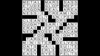 Crossword puzzle answers: May 8, 2017