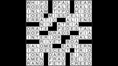 Crossword puzzle answers: November 16, 2017