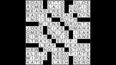 Crossword puzzle answers: November 28, 2017 - Metro US