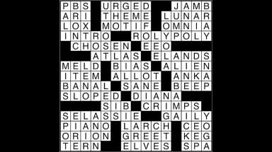 Crossword puzzle answers: November 29, 2017