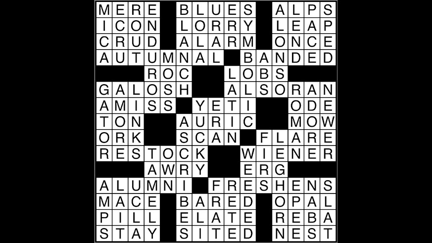 Crossword puzzle answers: November 30, 2017