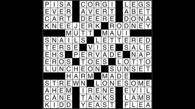 Crossword puzzle answers: October 25, 2017