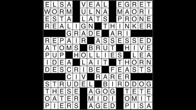 Crossword puzzle answers: October 31, 2017
