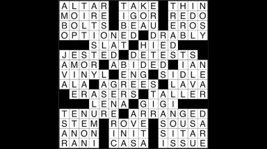Crossword puzzle answers: August 29, 2017