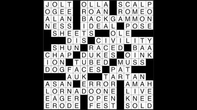 Crossword puzzle answers: August 30, 2017