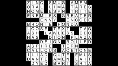 Crossword puzzle answers: January 18, 2018
