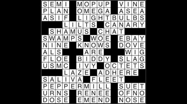 Crossword puzzle answers: January 22, 2018